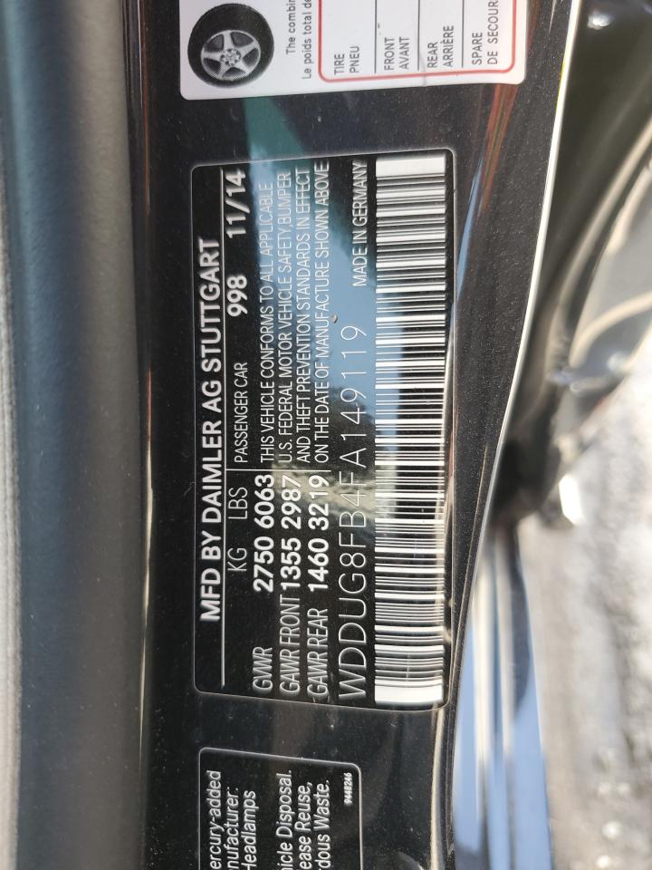 2015 Mercedes-Benz S 550 4Matic VIN: WDDUG8FB4FA149119 Lot: 80159285