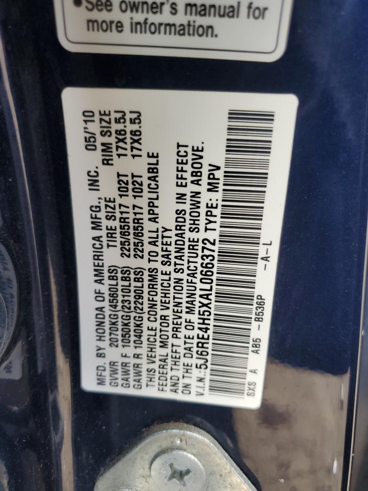 2010 Honda Cr-V Ex VIN: 5J6RE4H5XAL066372 Lot: 80189165