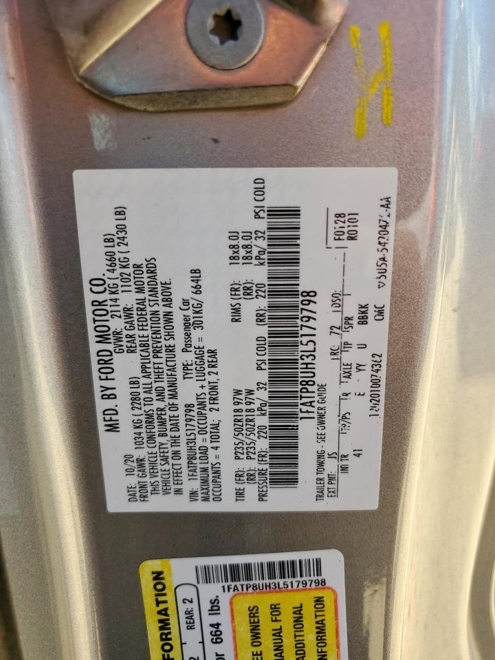 2020 Ford Mustang VIN: 1FATP8UH3L5179798 Lot: 69283855