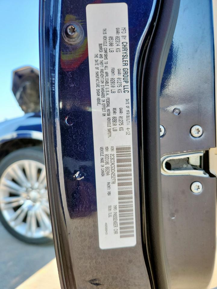 2012 Chrysler 300 Limited VIN: 2C3CCACG3CH252770 Lot: 71248375