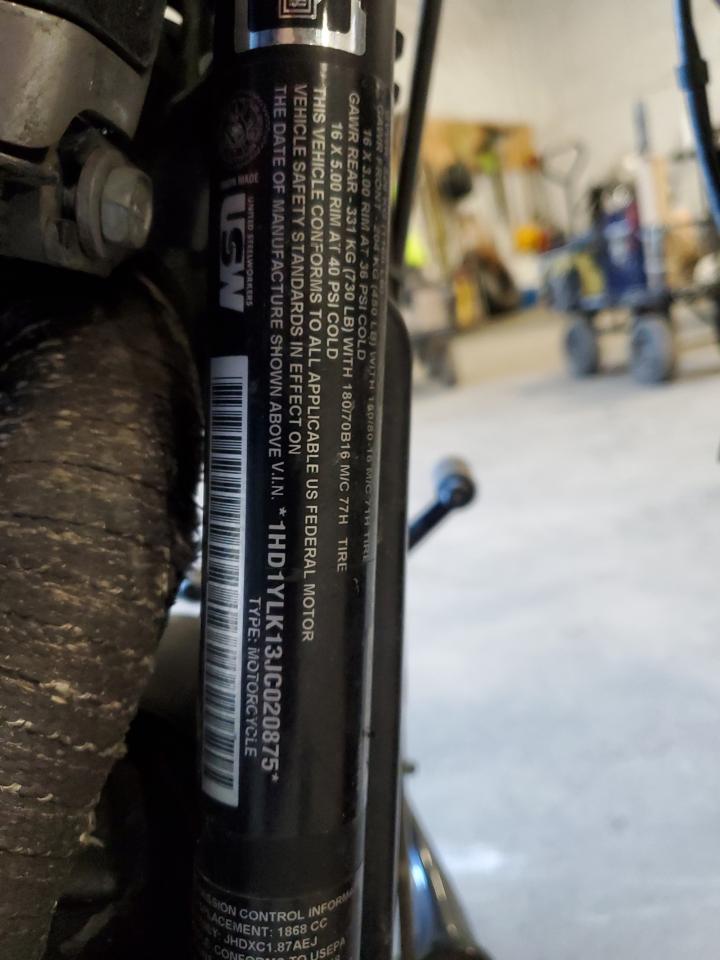 2018 Harley-Davidson Fxfbs Fat Bob 114 VIN: 1HD1YLK13JC020875 Lot: 81466635