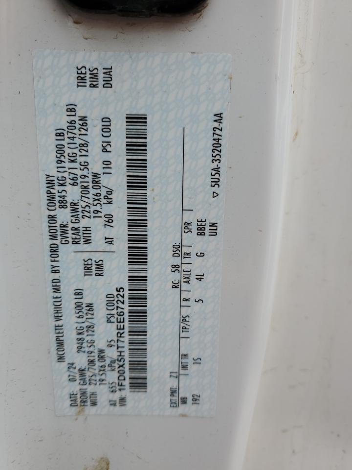 2024 Ford F550 Super Duty VIN: 1FD0X5HT7REE67225 Lot: 80576545