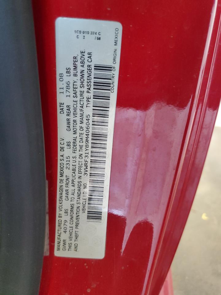 2009 Volkswagen New Beetle S VIN: 3VWRF31Y89M406045 Lot: 83973975