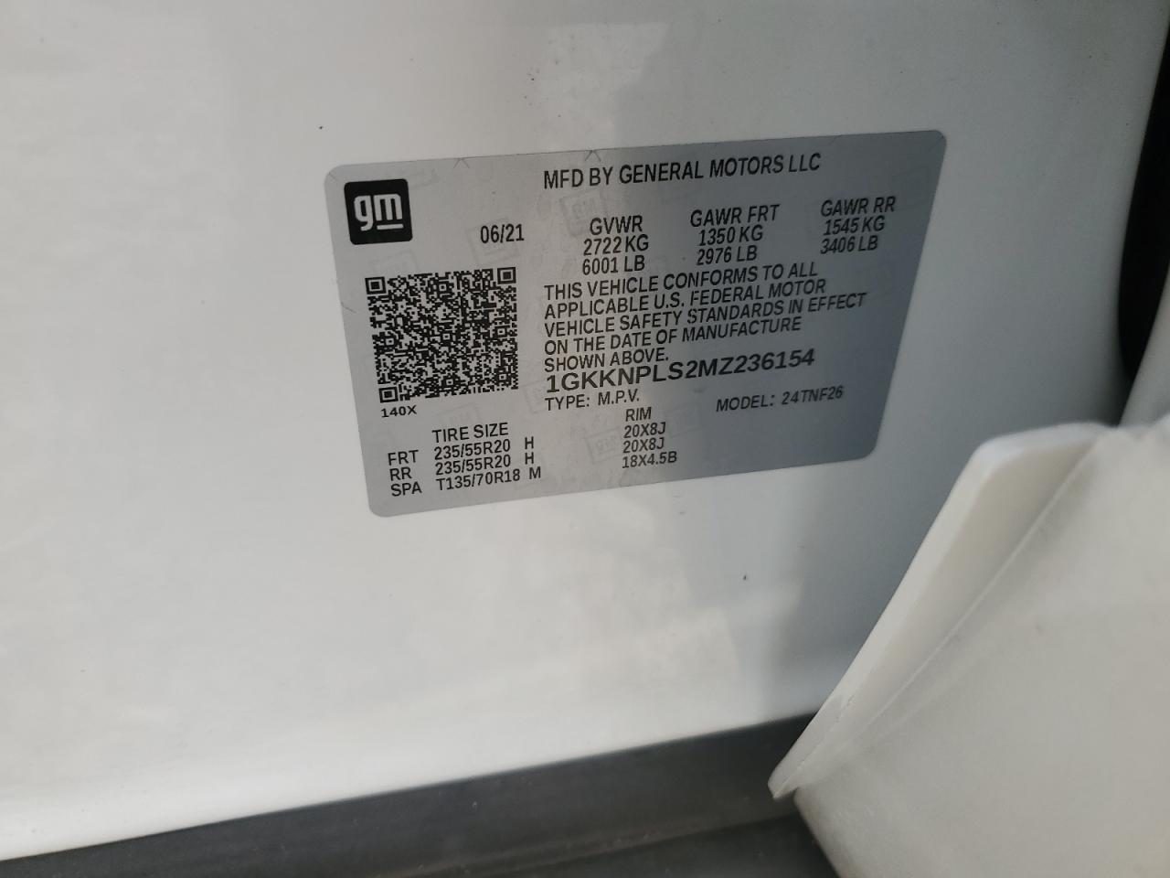 2021 GMC Acadia Denali VIN: 1GKKNPLS2MZ236154 Lot: 71479765