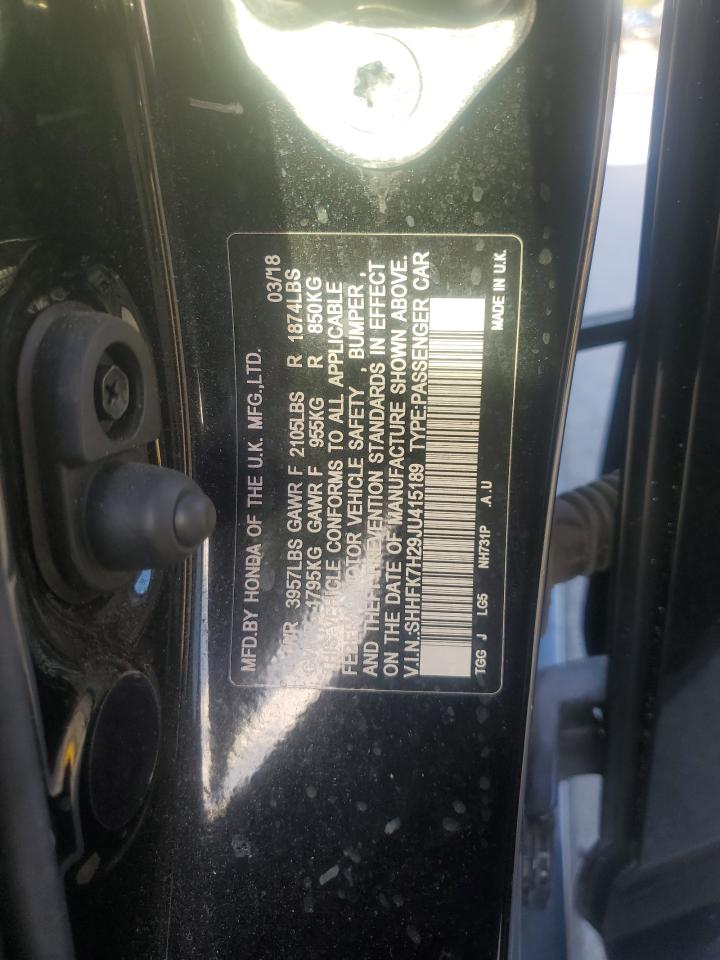 2018 Honda Civic Lx VIN: SHHFK7H29JU415189 Lot: 84006795