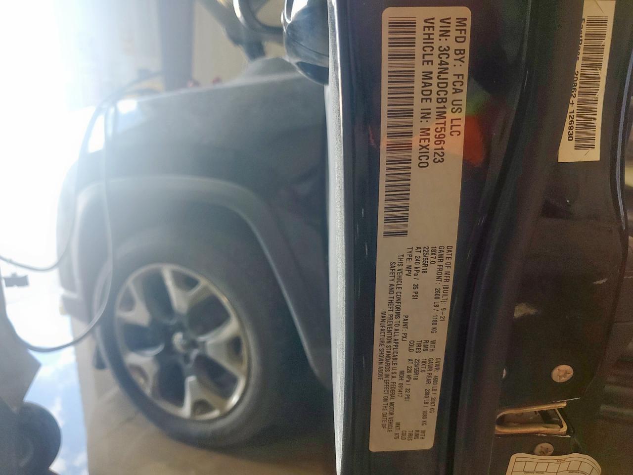 2021 Jeep Compass Limited VIN: 3C4NJDCB1MT596123 Lot: 84028925