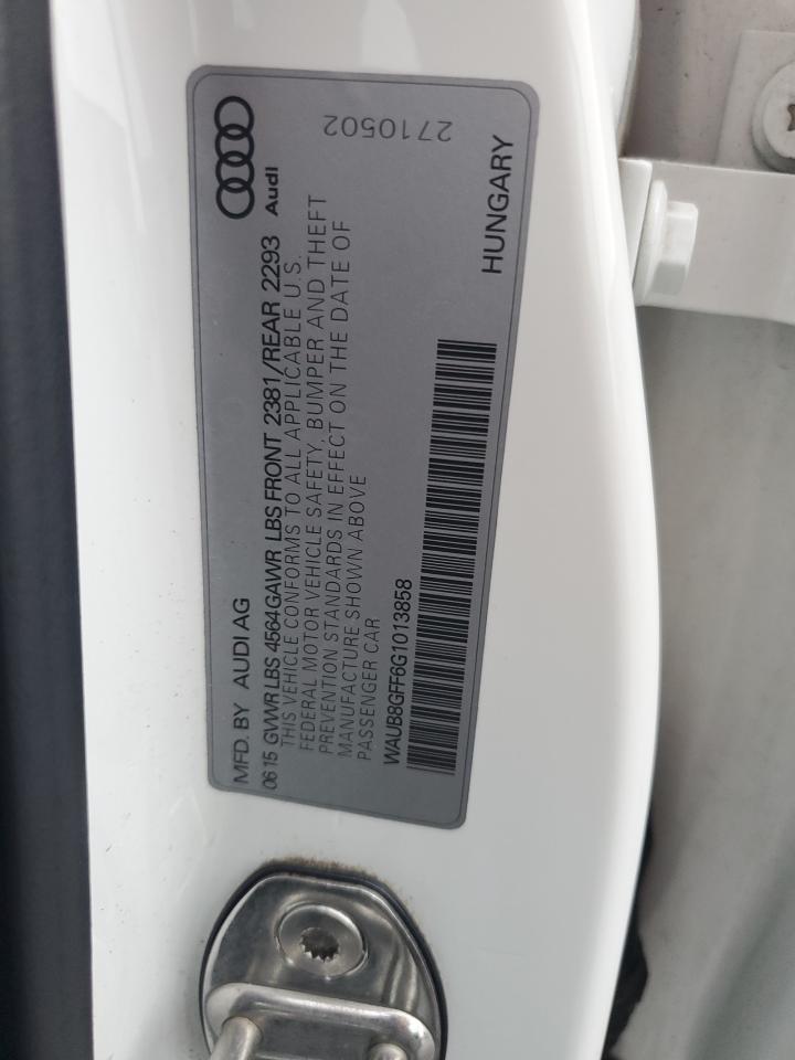 2016 Audi A3 Premium VIN: WAUB8GFF6G1013858 Lot: 70857185