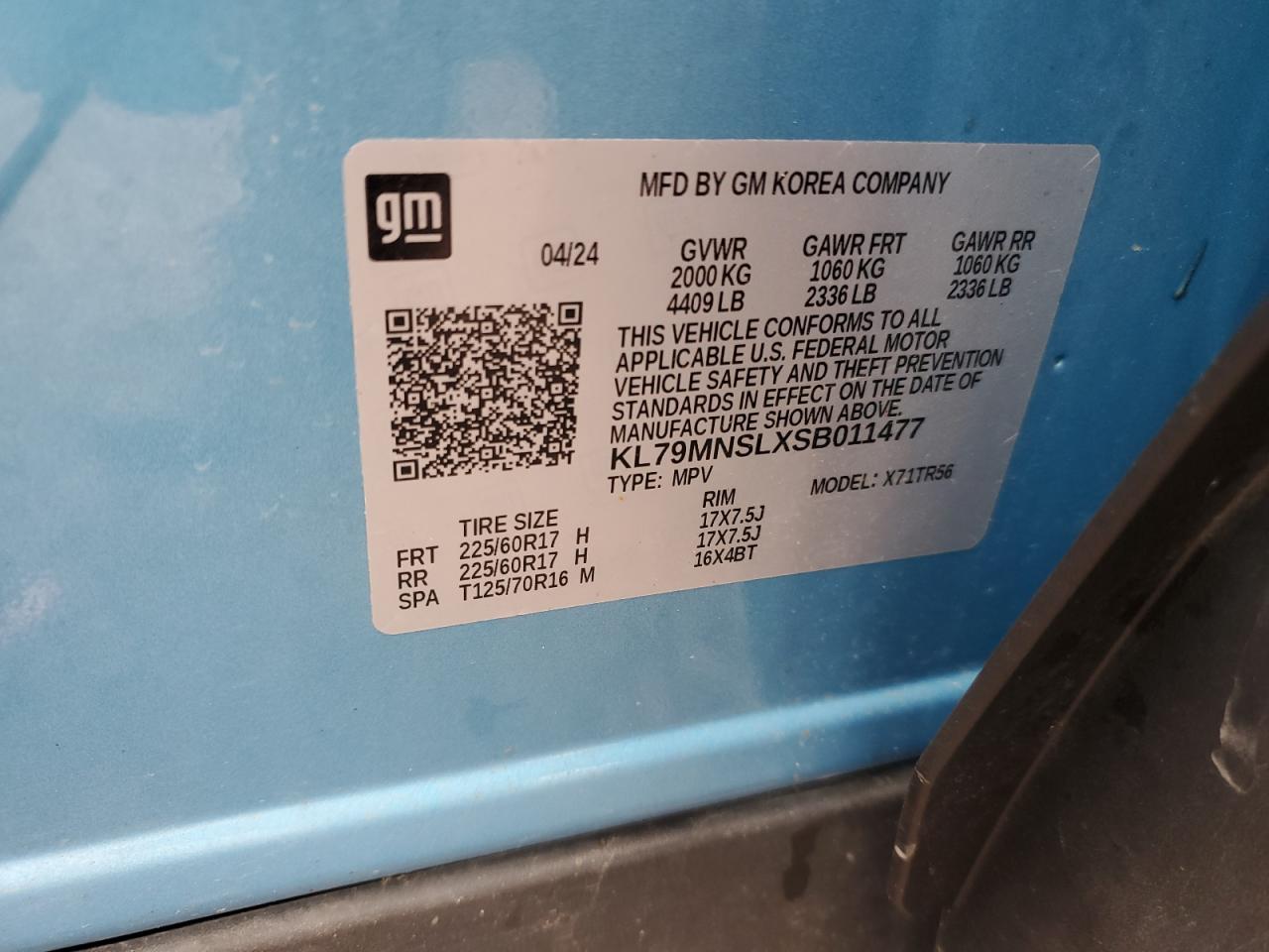 2025 Chevrolet Trailblazer Ls VIN: KL79MNSLXSB011477 Lot: 82133635