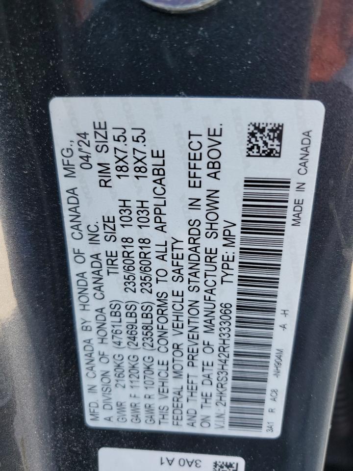 2024 Honda Cr-V Ex VIN: 2HKRS3H42RH333066 Lot: 71236645