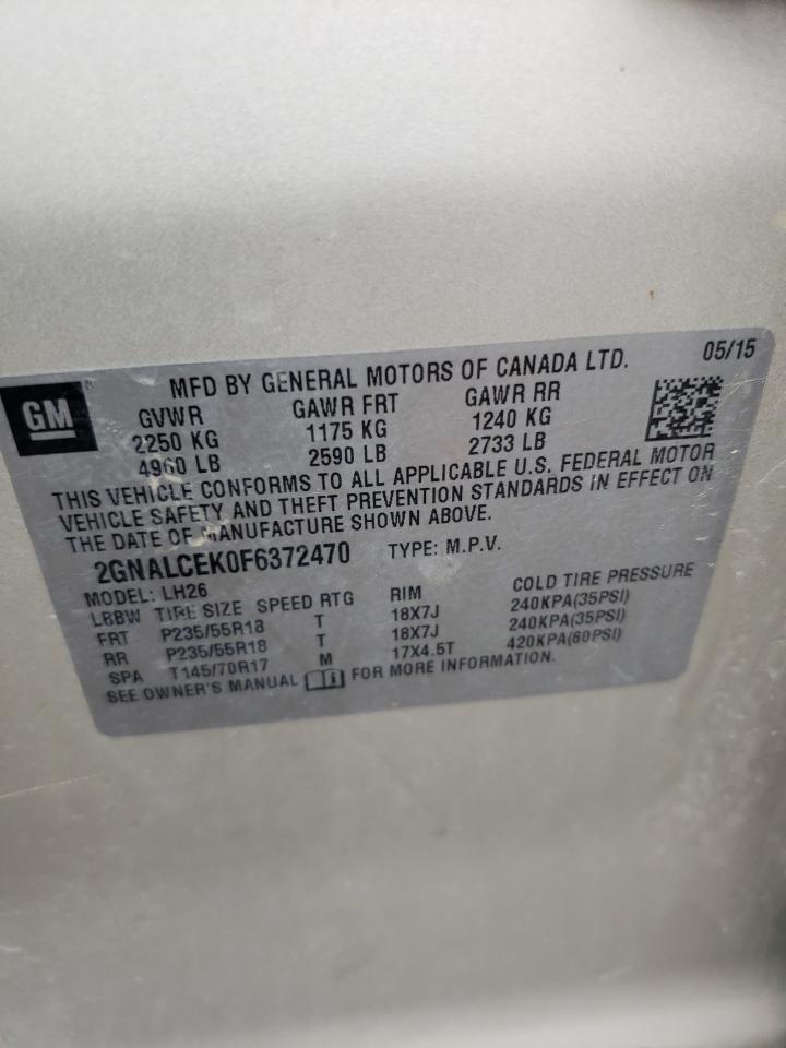 2015 Chevrolet Equinox Lt VIN: 2GNALCEK0F6372470 Lot: 81011045