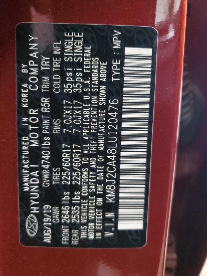 2020 Hyundai Tucson Se VIN: KM8J2CA48LU120476 Lot: 80853335