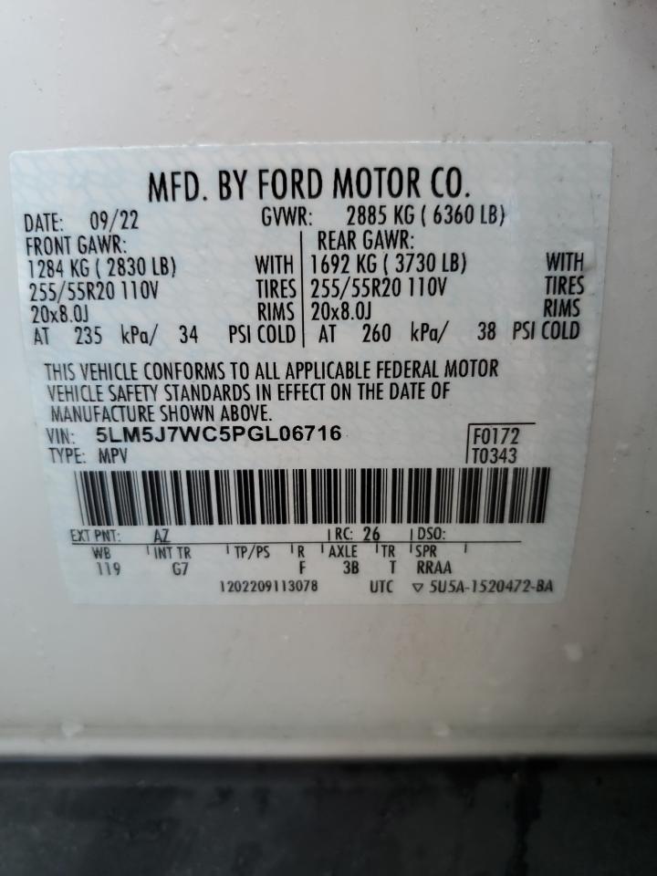 2023 Lincoln Aviator Reserve VIN: 5LM5J7WC5PGL06716 Lot: 80871005