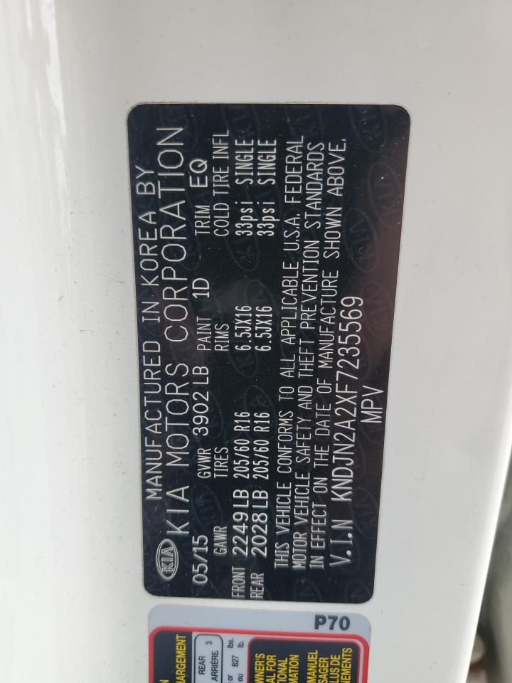 2015 Kia Soul VIN: KNDJN2A2XF7235569 Lot: 71367935