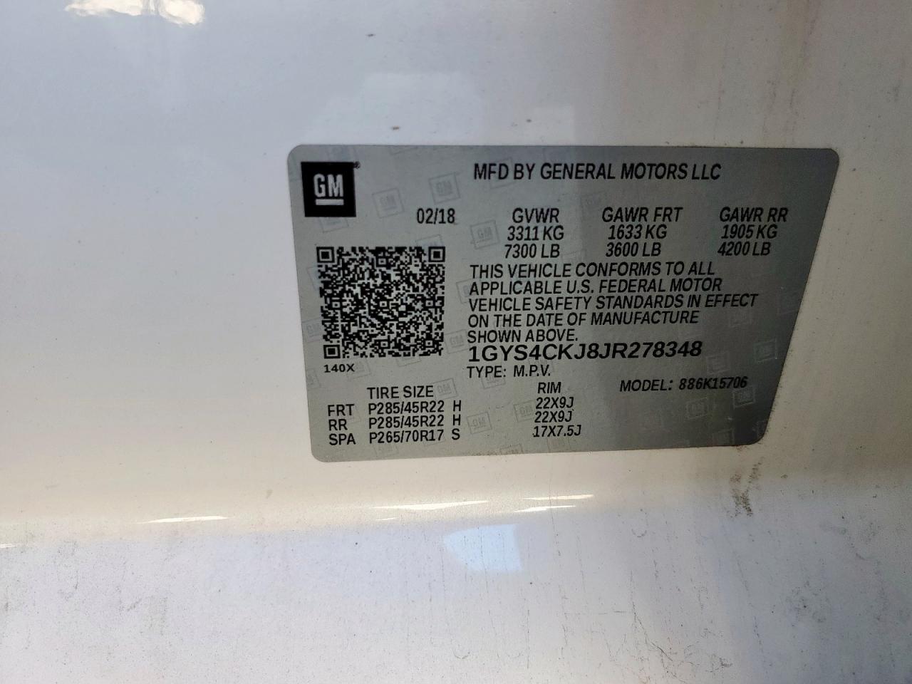 2018 Cadillac Escalade Premium Luxury VIN: 1GYS4CKJ8JR278348 Lot: 80151475