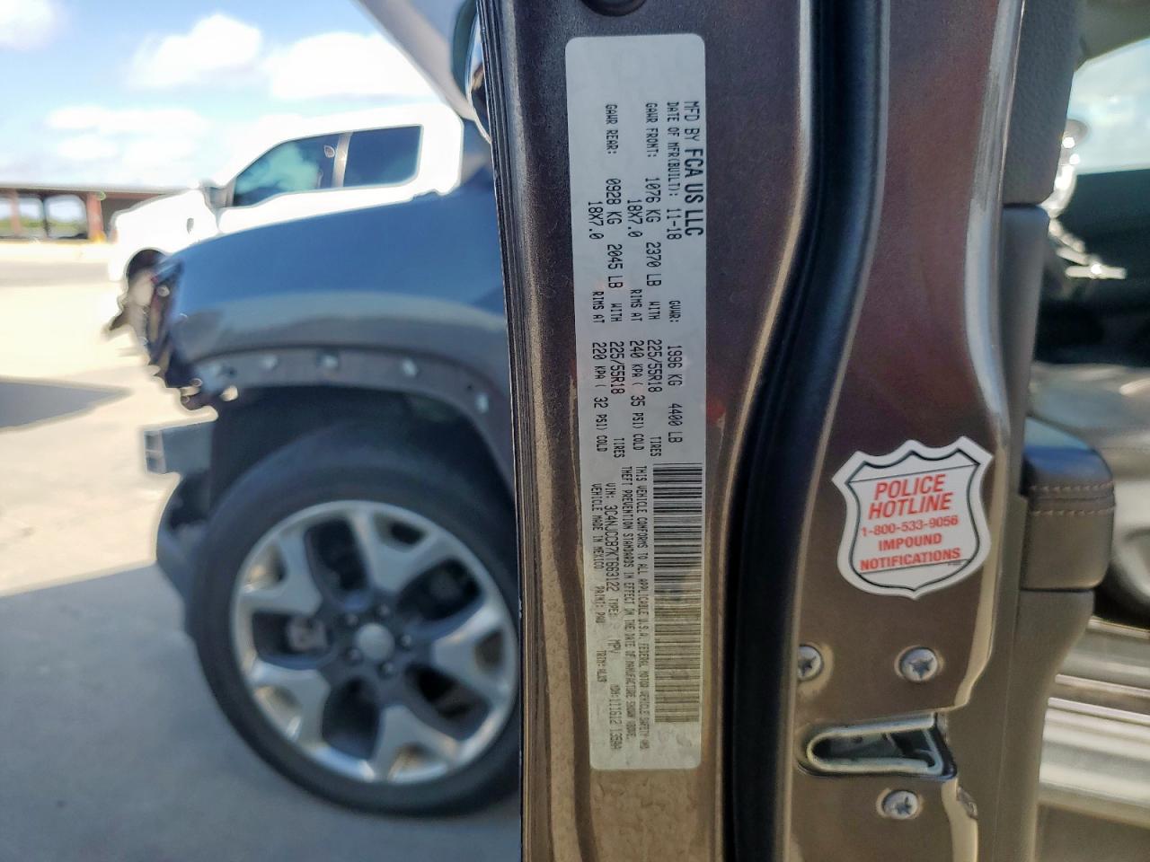 2019 Jeep Compass Limited VIN: 3C4NJCCB7KT663122 Lot: 80755285