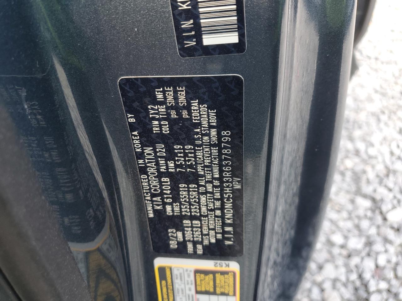 2024 Kia Carnival Ex VIN: KNDNC5H33R6378798 Lot: 80499885