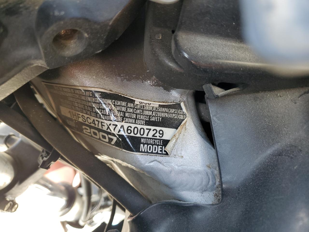 2007 Honda Gl1800 VIN: 1HFSC47FX7A600729 Lot: 80081405