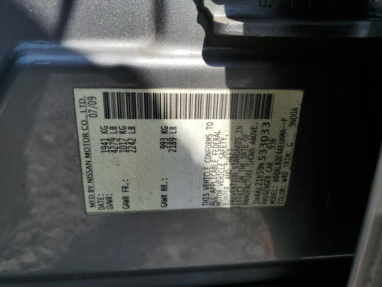 2009 Nissan Altima 2.5 VIN: 1N4AL21E59N533033 Lot: 71895555