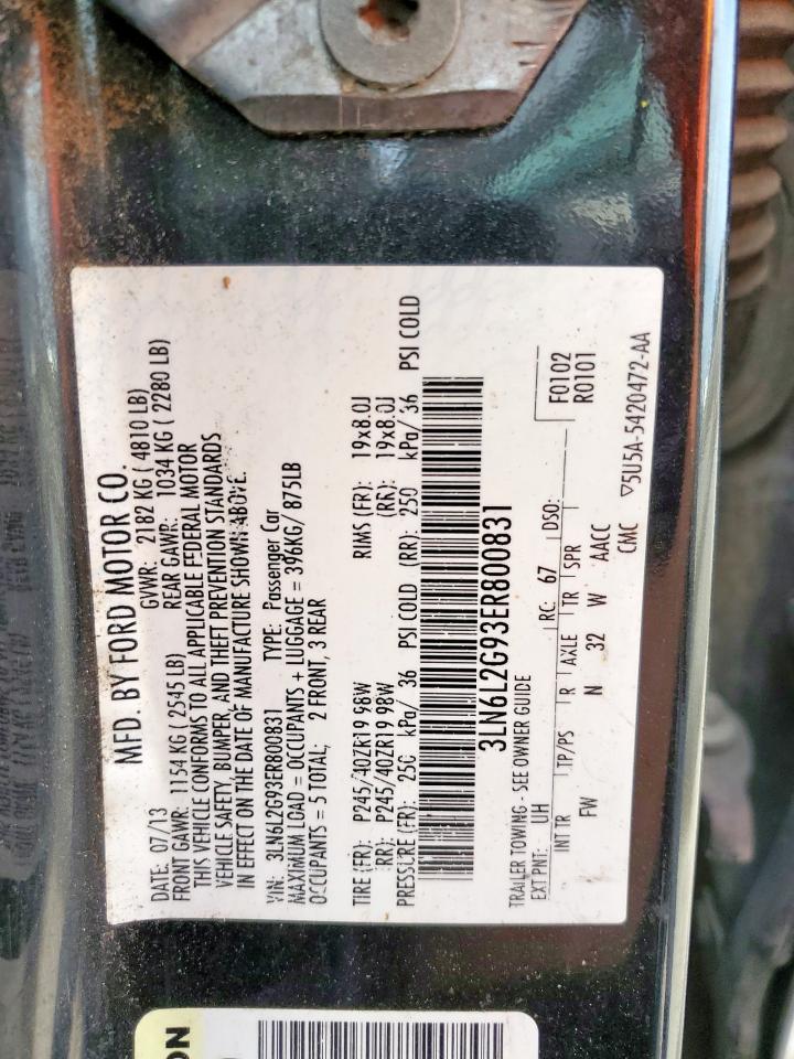 2014 Lincoln Mkz VIN: 3LN6L2G93ER800831 Lot: 81761195