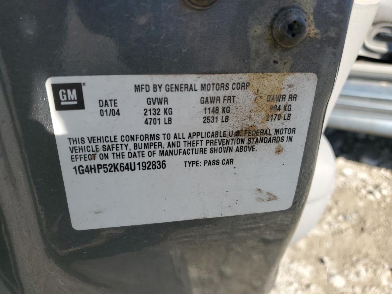 2004 Buick Lesabre Custom VIN: 1G4HP52K64U192836 Lot: 80857905