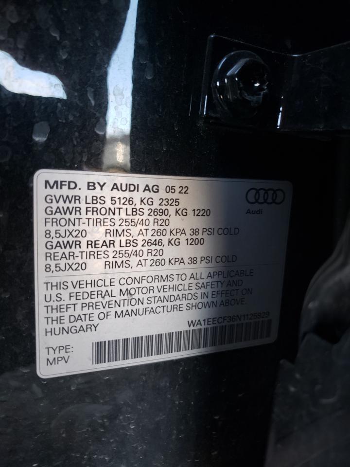 2022 Audi Q3 Premium Plus S Line 45 VIN: WA1EECF36N1125929 Lot: 71175425