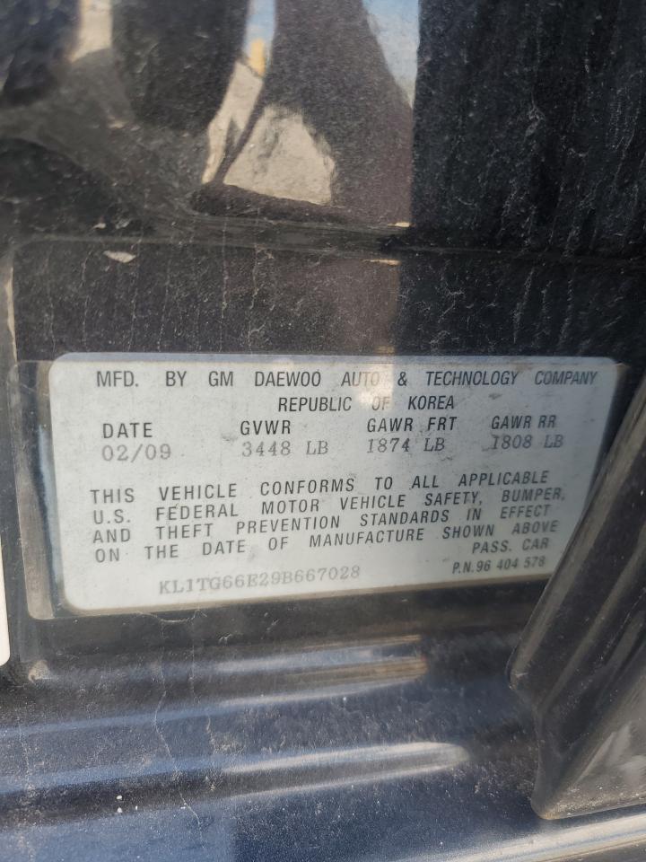 2009 Chevrolet Aveo Lt VIN: KL1TG66E29B667028 Lot: 81847665