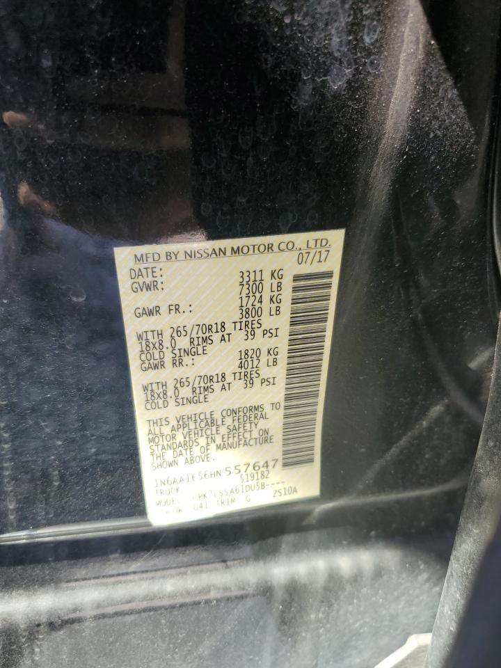 2017 Nissan Titan Sv VIN: 1N6AA1E56HN557647 Lot: 81074835