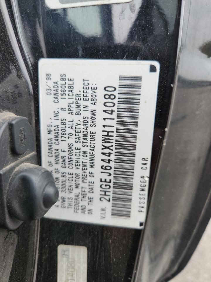 1998 Honda Civic Dx VIN: 2HGEJ644XWH114080 Lot: 81523465