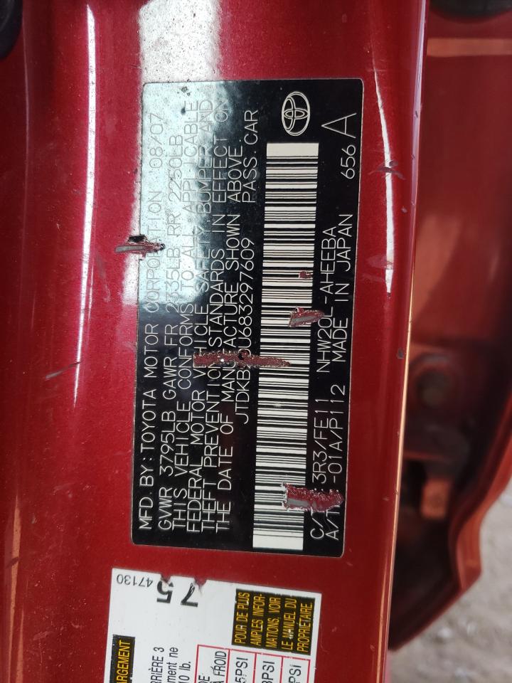 2008 Toyota Prius VIN: JTDKB20U683297609 Lot: 71216345