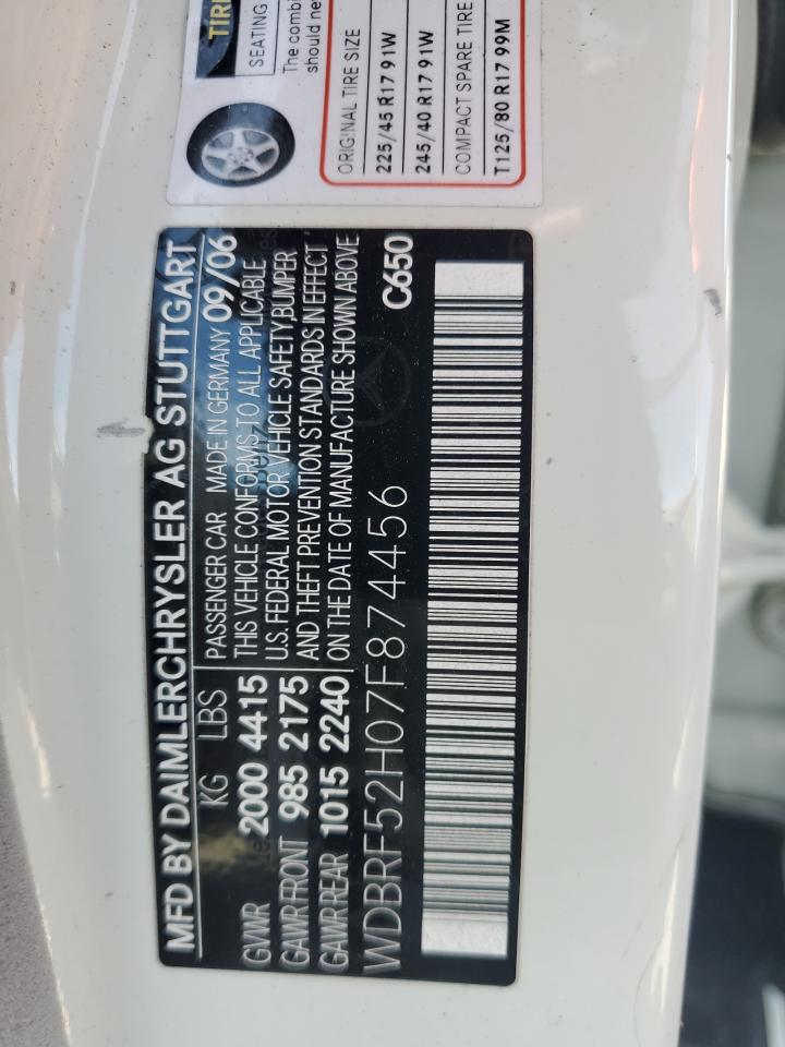 2007 Mercedes-Benz C 230 VIN: WDBRF52H07F874456 Lot: 84446245