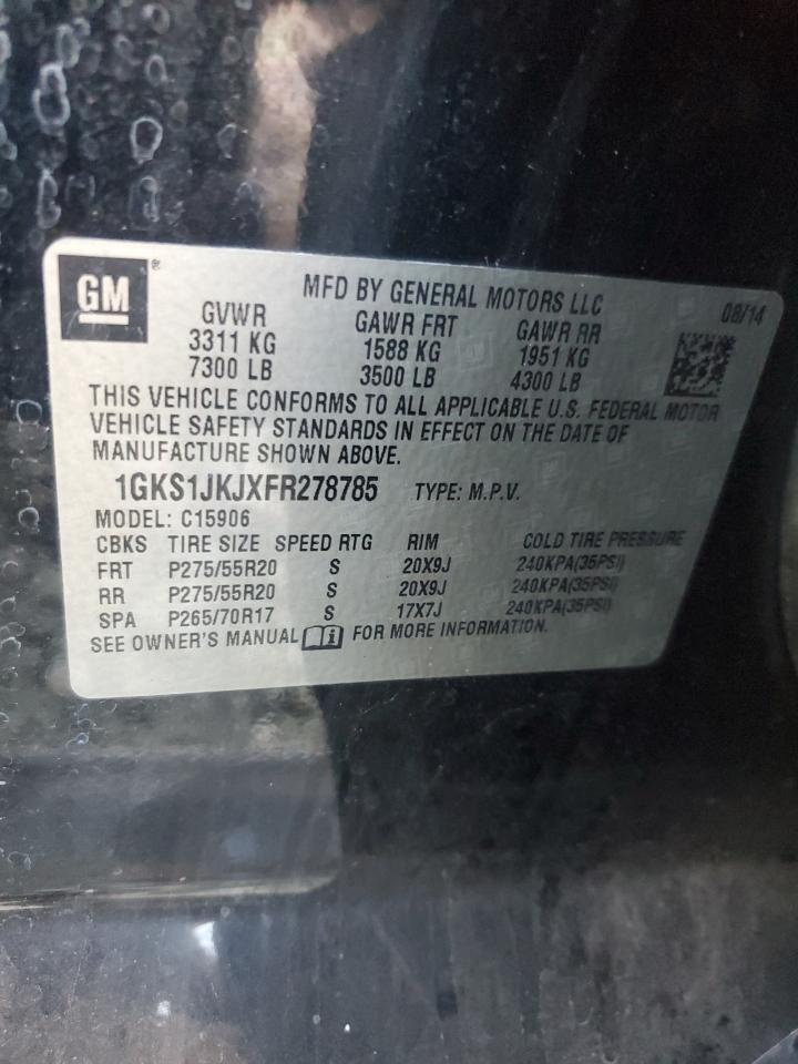 2015 GMC Yukon Xl Denali VIN: 1GKS1JKJXFR278785 Lot: 81475245