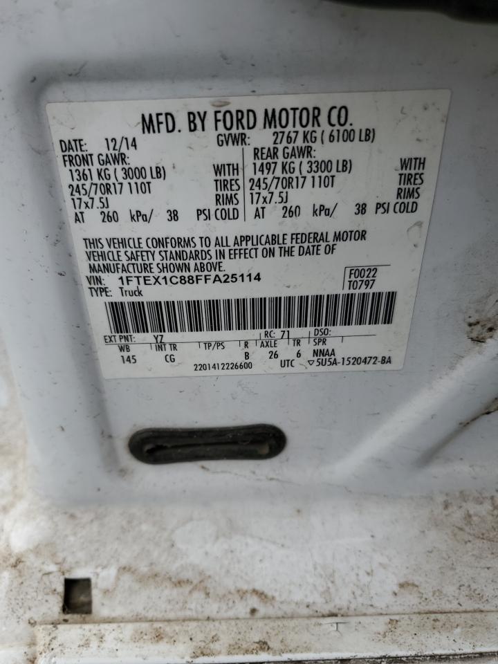 2015 Ford F150 Super Cab VIN: 1FTEX1C88FFA25114 Lot: 80098325