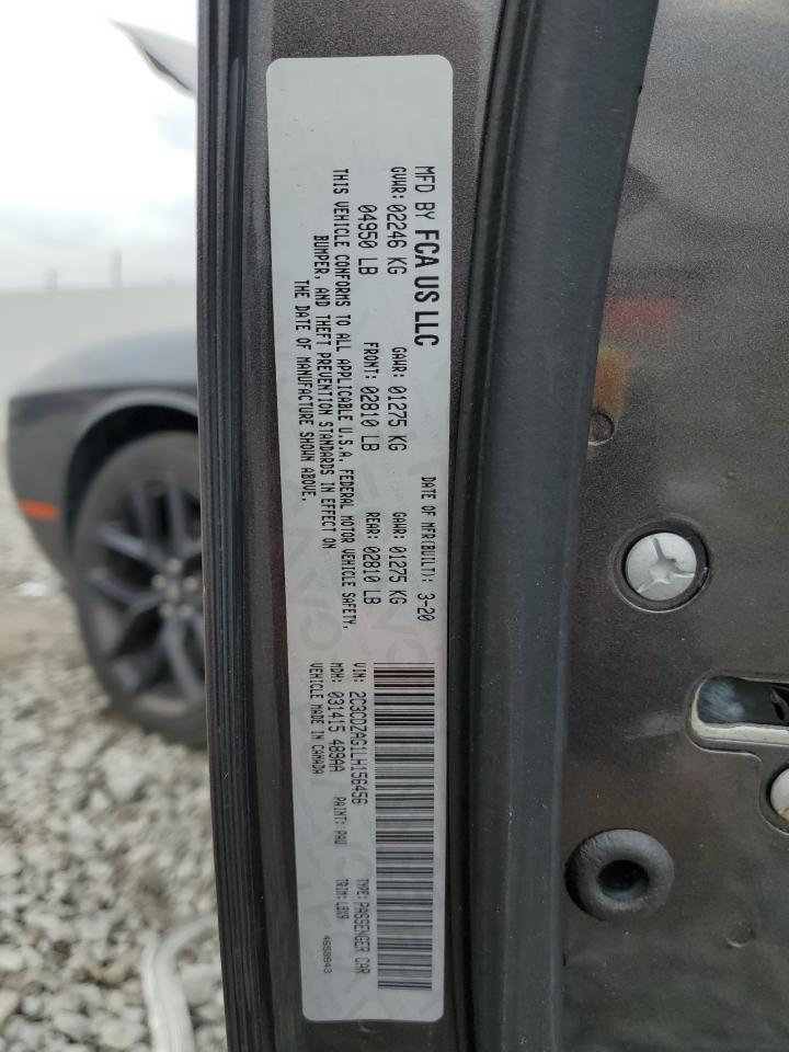 2020 Dodge Challenger Sxt VIN: 2C3CDZAG1LH156456 Lot: 81601985