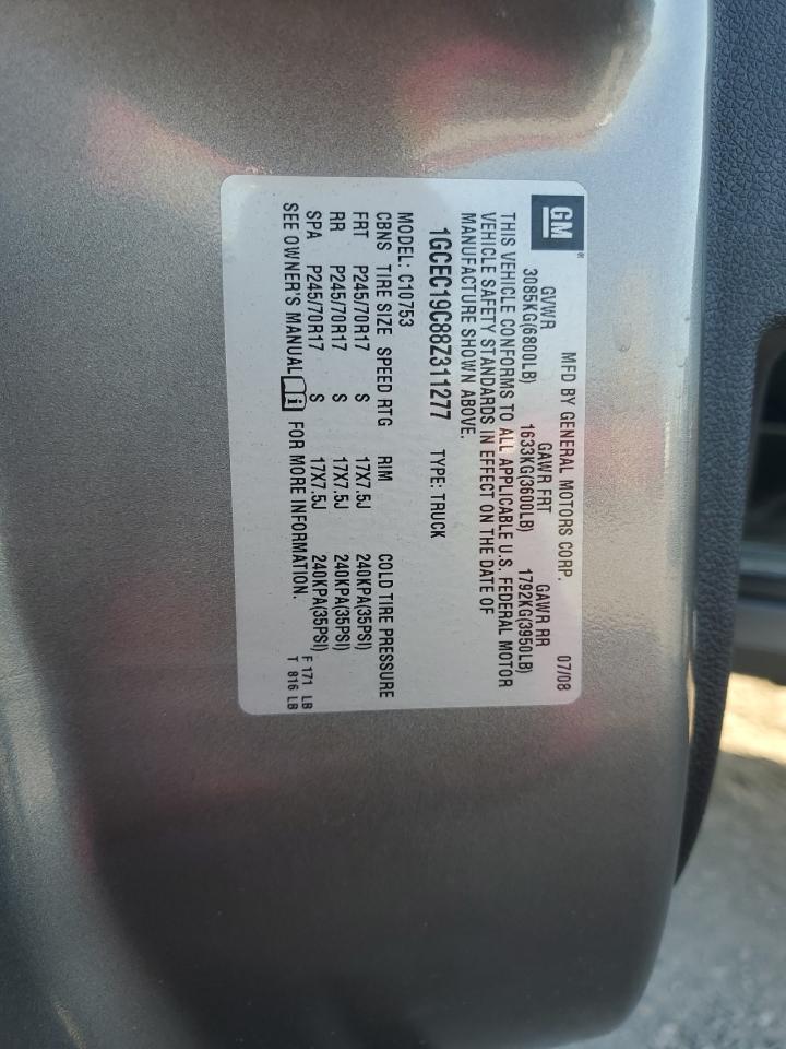 2008 Chevrolet Silverado C1500 VIN: 1GCEC19C88Z311277 Lot: 80483205