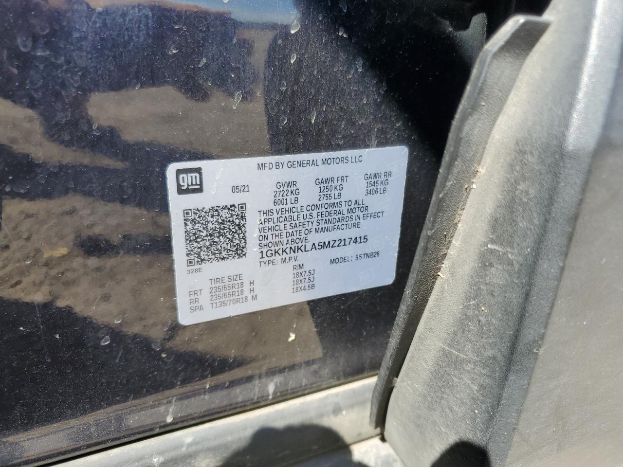2021 GMC Acadia Sle VIN: 1GKKNKLA5MZ217415 Lot: 71002495