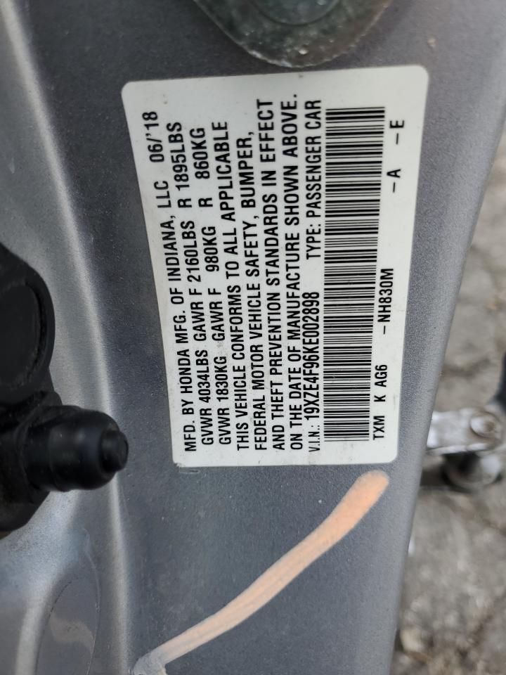 2019 Honda Insight Touring VIN: 19XZE4F96KE002898 Lot: 81518785