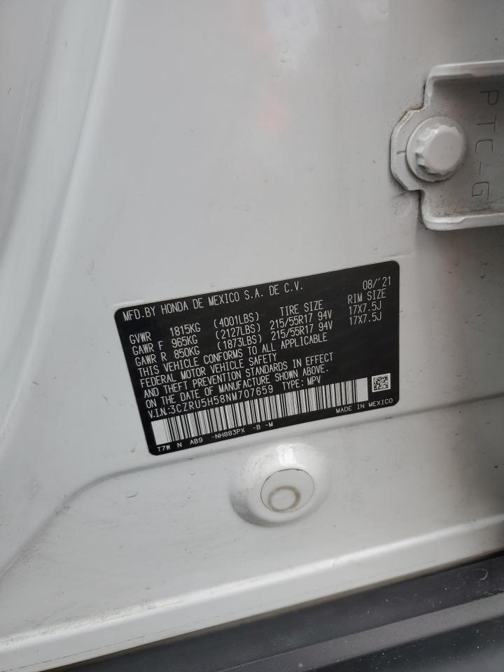 2022 Honda Hr-V Ex VIN: 3CZRU5H58NM707659 Lot: 81804045