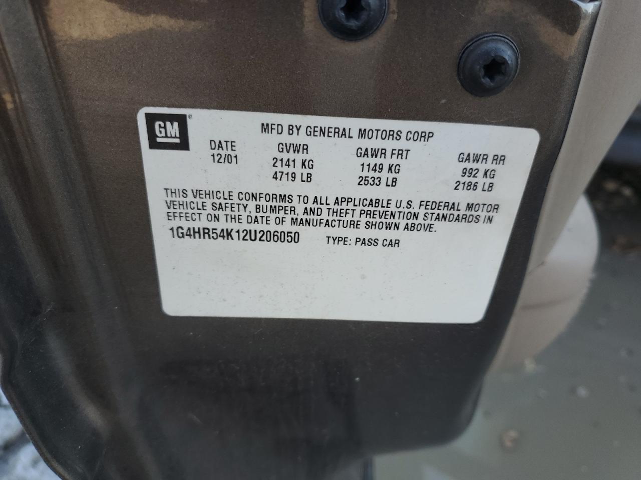 2002 Buick Lesabre Limited VIN: 1G4HR54K12U206050 Lot: 81566645