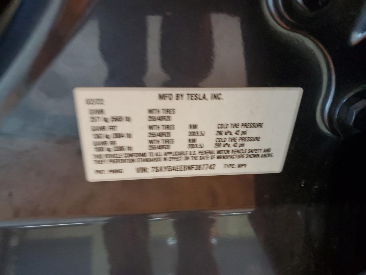 2022 Tesla Model Y VIN: 7SAYGAEE8NF387742 Lot: 82127005