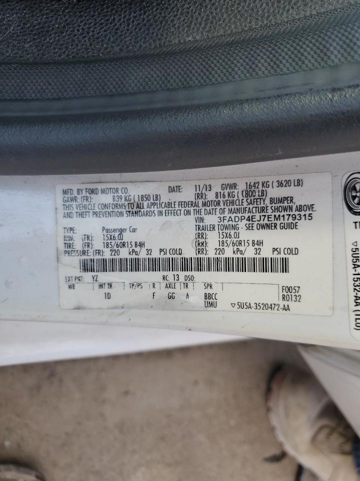 2014 Ford Fiesta Se VIN: 3FADP4EJ7EM179315 Lot: 81590295