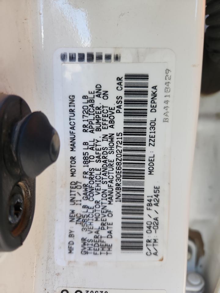 2008 Toyota Corolla Ce VIN: 1NXBR30E68Z027215 Lot: 71553535