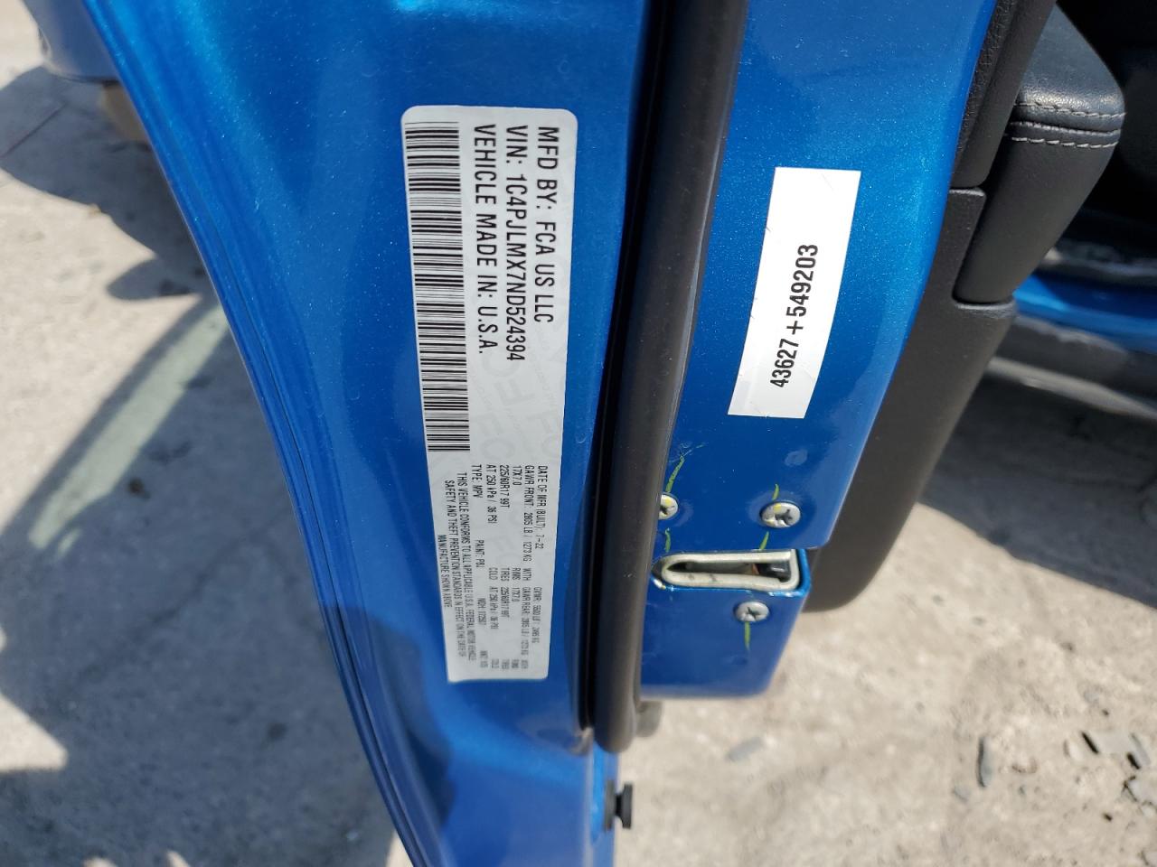 2022 Jeep Cherokee Latitude Lux VIN: 1C4PJLMX7ND524394 Lot: 81696695