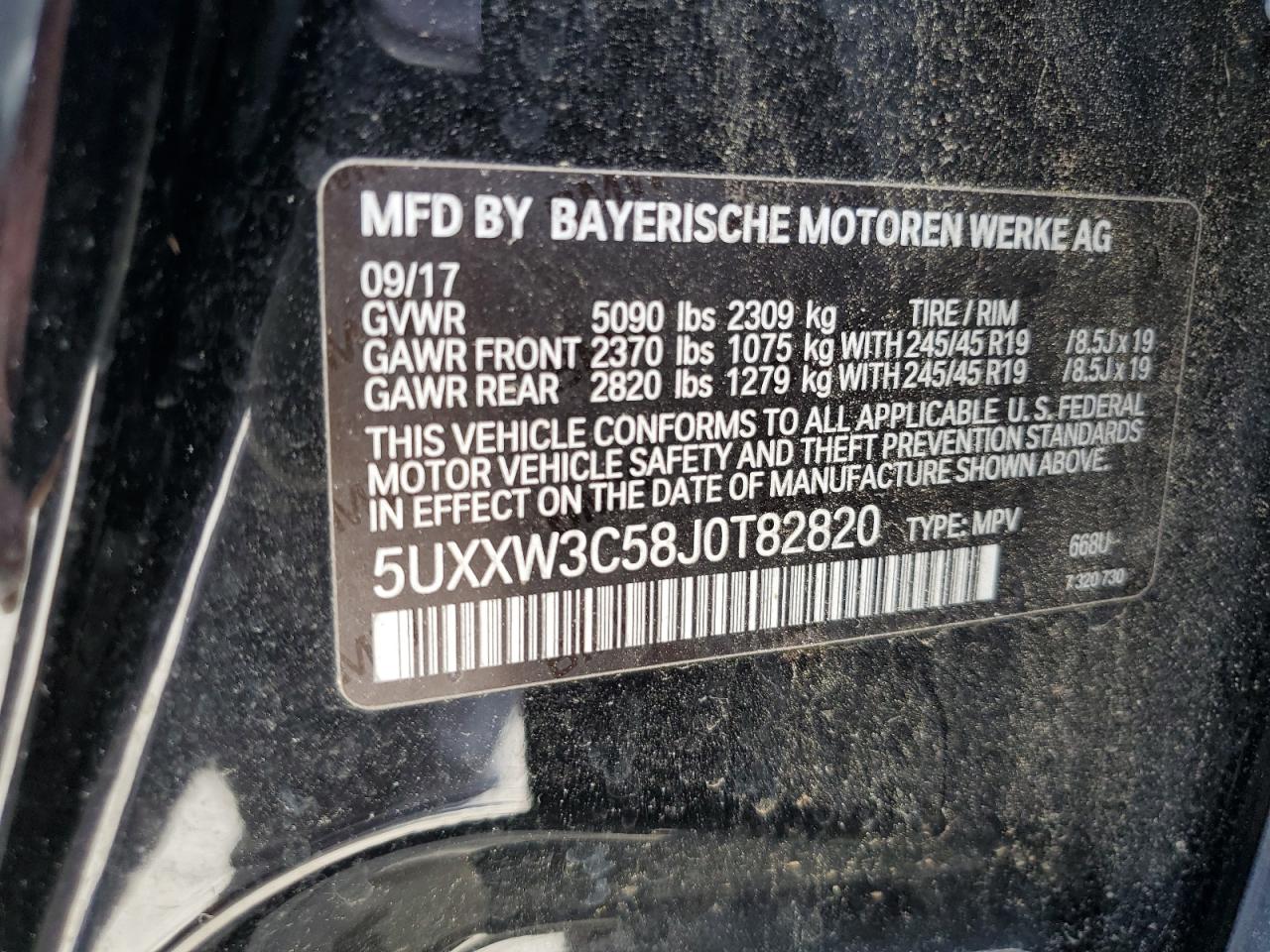 2018 BMW X4 xDrive28I VIN: 5UXXW3C58J0T82820 Lot: 81069445