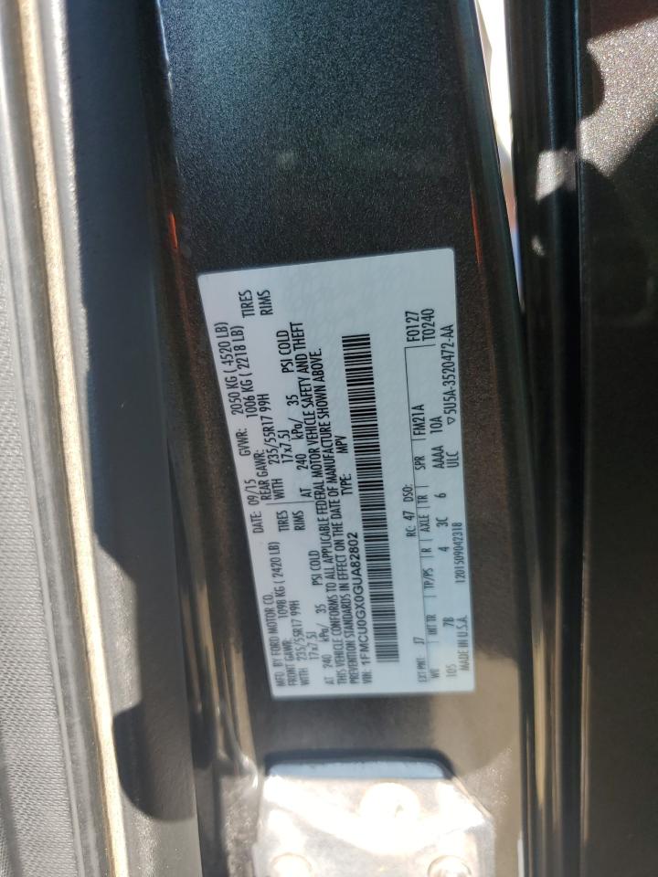 2016 Ford Escape Se VIN: 1FMCU0GX0GUA82802 Lot: 81712085