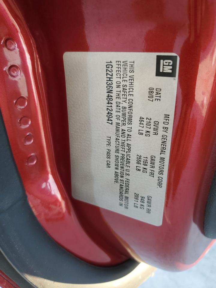 2008 Pontiac G6 Gt VIN: 1G2ZH36N484124947 Lot: 80940045