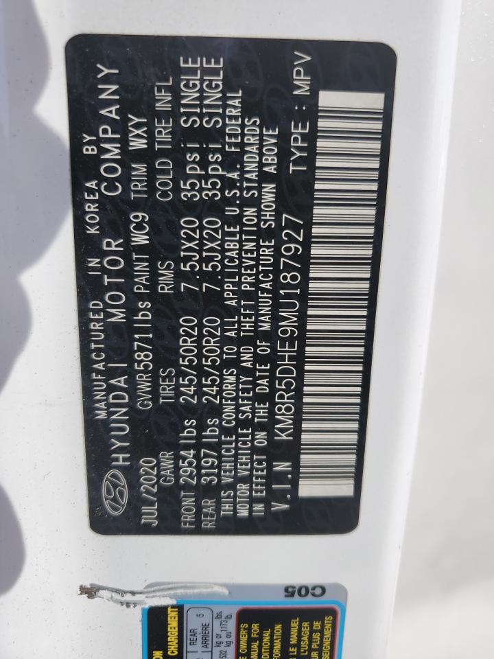2021 Hyundai Palisade Limited VIN: KM8R5DHE9MU187927 Lot: 81694985