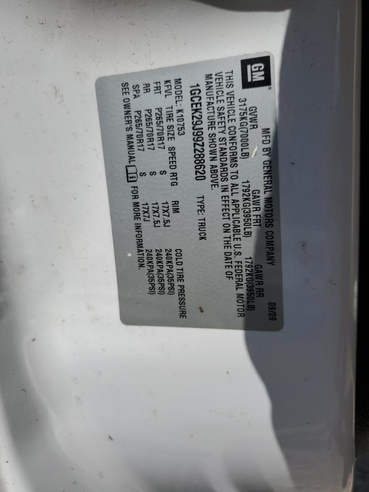 2009 Chevrolet Silverado K1500 Lt VIN: 1GCEK29J99Z288620 Lot: 71300335