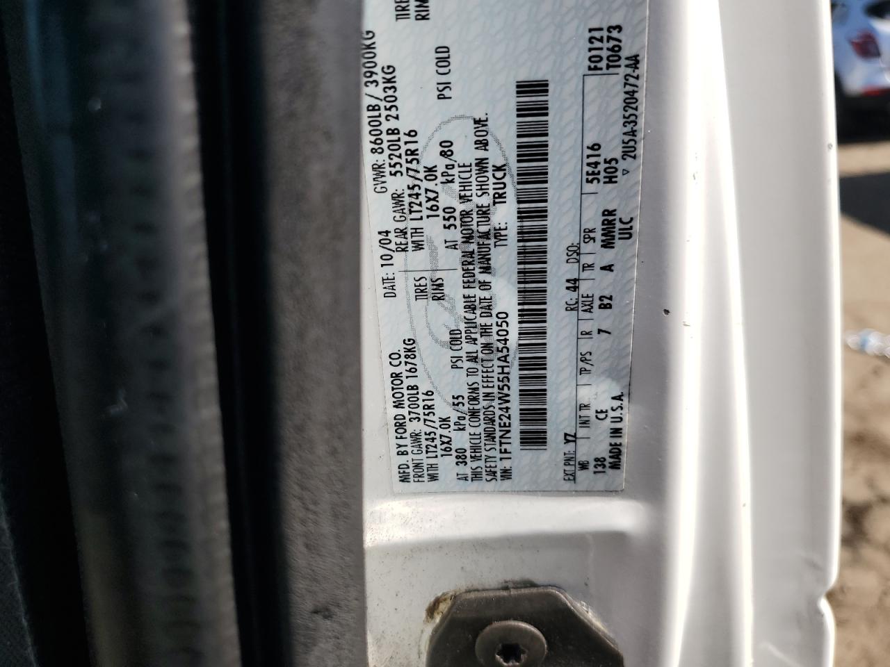 2005 Ford Econoline E250 Van VIN: 1FTNE24W55HA54050 Lot: 80844875
