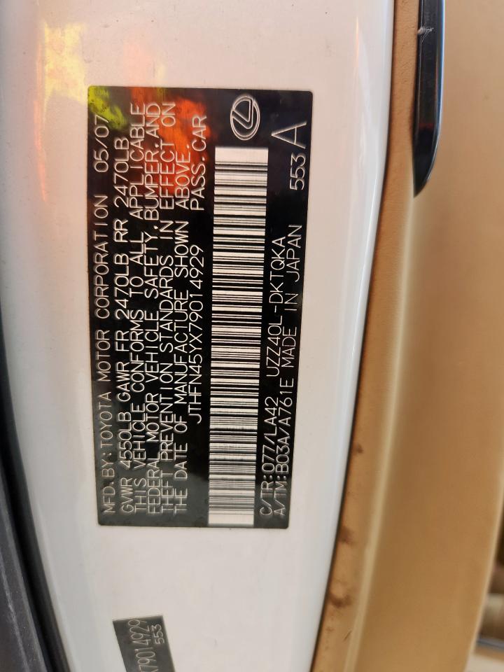 2007 Lexus Sc 430 VIN: JTHFN45YX79014929 Lot: 71370935