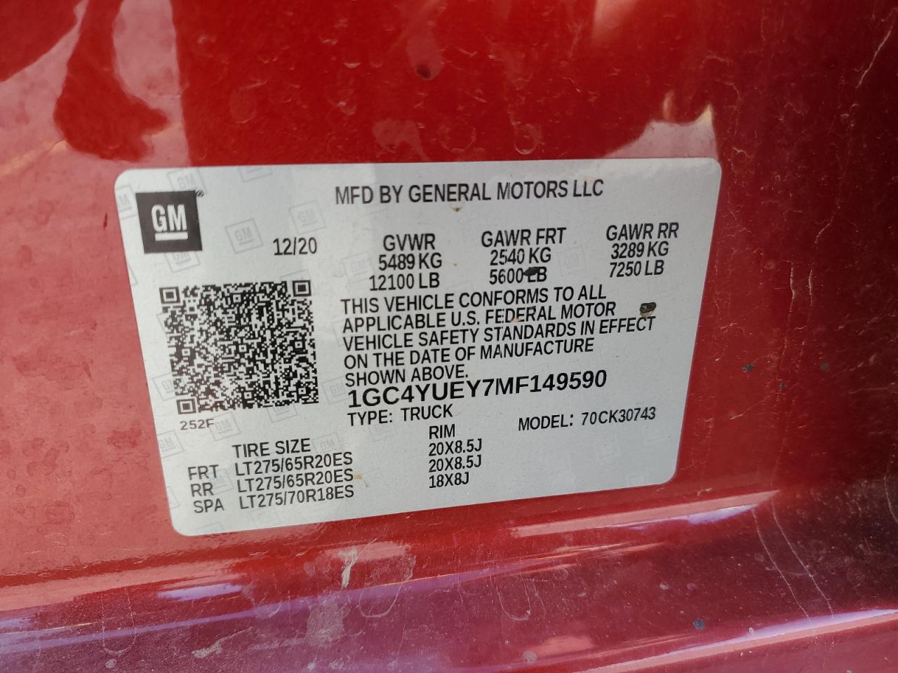 2021 Chevrolet Silverado K3500 Ltz VIN: 1GC4YUEY7MF149590 Lot: 84047305